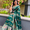 Divine Green Soft Banarasi Silk Saree With Dulcet Blouse Piece