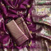 Propinquity Purple Soft Banarasi Silk Saree With Eloquence Blouse Piece