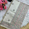 Prodigal Beige Embroidery Work Tussar Silk Saree With Blooming Blouse Piece
