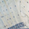 Cynosure Off White Embroidery Work Tussar Silk Saree With Smart Blouse Piece
