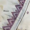 Desultory Off White Embroidery Work Tussar Silk Saree With Vibrant Blouse Piece