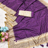 Twirling Purple Embroidery Work Tussar Silk Saree With Felicitous Blouse Piece