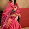 Ideal Dark Pink Soft Banarasi Silk Saree With Impressive Blouse Piece