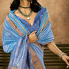 Pleasurable Firozi Soft Banarasi Silk Saree With Dazzling Blouse Piece