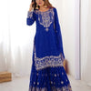 Designer Heavy Embroidered Kurta Sharara Suit Set with Dupatta | 10 Color Options