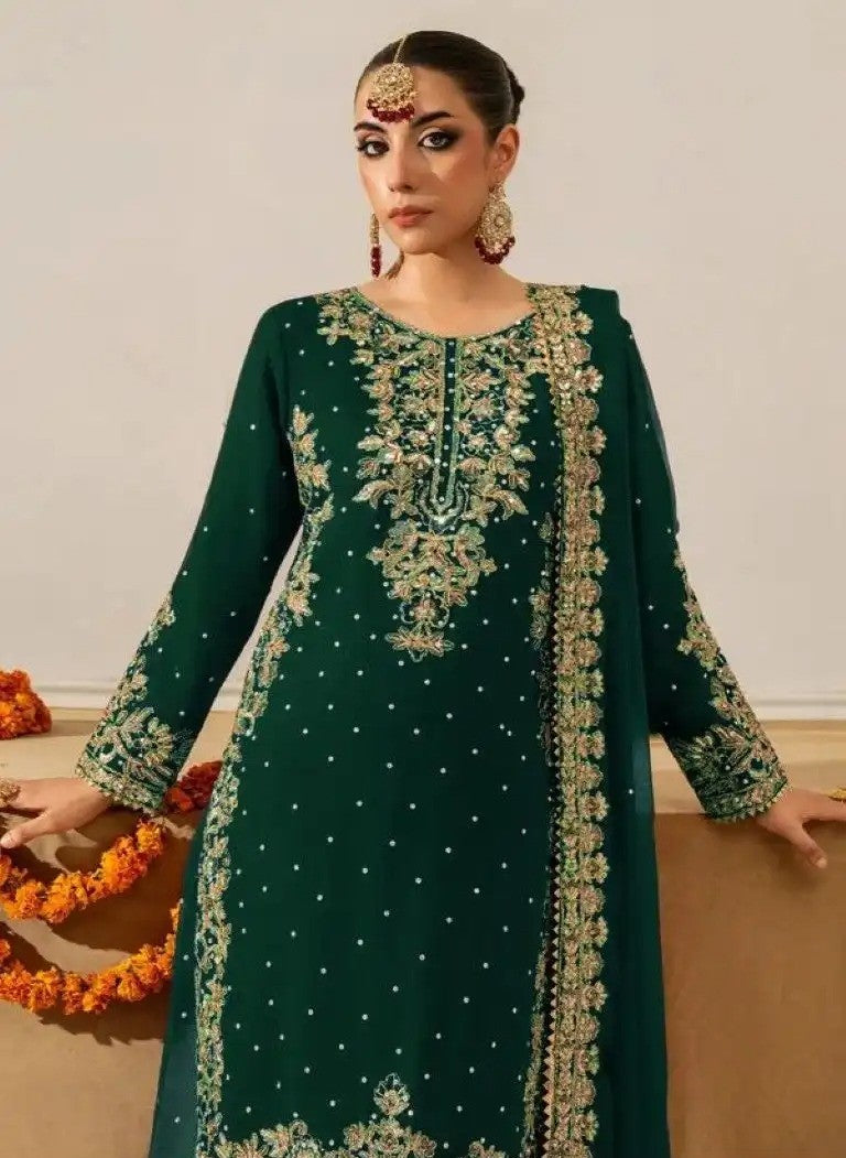 Heavy Embroidered Straight Kurta Palazzo Suit Set | Festive Party Wear | 6 Colors