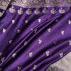 Royal Purple Satin Silk Saree with Elegant Silver Zari Weaving