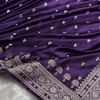 Royal Purple Satin Silk Saree with Elegant Silver Zari Weaving