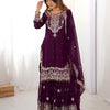 Designer Heavy Embroidered Kurta Sharara Suit Set with Dupatta | 10 Color Options