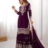 Designer Heavy Embroidered Kurta Sharara Suit Set with Dupatta | 10 Color Options
