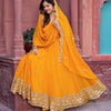 Elegant Georgette Anarkali Suit Set with Heavy Gota Lace Border & Dupatta – 4 Colors