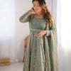 Embroidered Anarkali Suit Set with Dupatta & Bottom – 5 Color Options