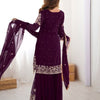 Designer Heavy Embroidered Kurta Sharara Suit Set with Dupatta | 10 Color Options