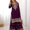 Designer Heavy Embroidered Kurta Sharara Suit Set with Dupatta | 10 Color Options