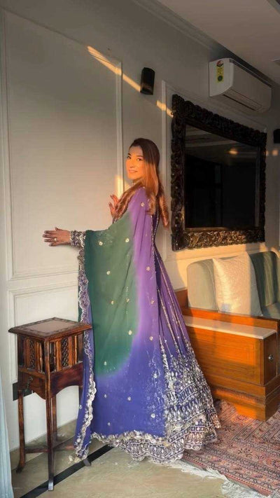 Elegant Georgette Embroidered Anarkali Suit Set with Dupatta | Festive & Party Wear