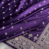 Royal Purple Satin Silk Saree with Elegant Silver Zari Weaving