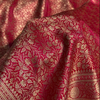 Rich Red Banarasi Brocade Silk Saree with All-Over Golden Zari Floral Weaving