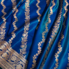 Royal Blue Banarasi Silk Saree with Elegant Golden Zari Floral Weaving