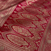 Rich Red Banarasi Brocade Silk Saree with All-Over Golden Zari Floral Weaving