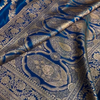 Royal Blue Banarasi Silk Saree with Elegant Golden Zari Floral Weaving