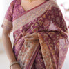 Heritage Kalamkari Inspired Mauve Printed Saree with Storytelling Border & Art Pallu