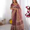 Heritage Kalamkari Inspired Mauve Printed Saree with Storytelling Border & Art Pallu