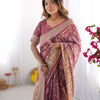 Heritage Kalamkari Inspired Mauve Printed Saree with Storytelling Border & Art Pallu