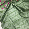Green Heart Design Silk Saree