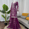 Elegant Embroidered Kurti Sharara Set with Dupatta – Premium Party Wear (Wine & Black Color Options)
