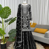 Elegant Embroidered Kurti Sharara Set with Dupatta – Premium Party Wear (Wine & Black Color Options)