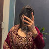 Maroon Velvet Heavy Embroidered Kurta Pant Set with Dupatta – Festive & Party Wear