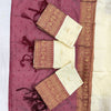 Off-White Kanchipuram Silk Saree with Maroon Border & Zari Work