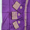 Deep Purple Banarasi Silk Saree with Antique Gold Zari & Intricate Border