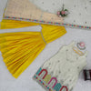 Ivory Embellished Kurti Sharara Set with Yellow Sharara & Dupatta