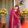 Fuchsia Pink Floral Embroidered Anarkali Suit with Dupatta
