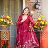 Fuchsia Pink Floral Embroidered Anarkali Suit with Dupatta