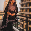 Black Embroidered Kurti Sharara Set with Dupatta