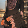 Black Embroidered Kurti Sharara Set with Dupatta