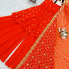 Bright Red Sharara Suit Set with Heavy Embroidered Dupatta