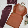 Mirror Work Organza Kurti with Satin Inner & Pants – 2 Color Options