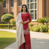 Heavy Embroidered Kurti Palazzo Set with Dupatta – 4 Elegant Colors