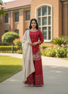 Heavy Embroidered Kurti Palazzo Set with Dupatta – 4 Elegant Colors