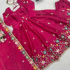 Fuchsia Pink Floral Embroidered Anarkali Suit with Dupatta