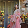 Dusty Rose Mirror Work Sharara Suit with Scalloped Dupatta