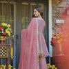 Dusty Rose Mirror Work Sharara Suit with Scalloped Dupatta