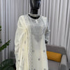 Ivory & Emerald Green Embroidered Sharara Suit Set with Dupatta (2 Colors)