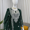 Ivory & Emerald Green Embroidered Sharara Suit Set with Dupatta (2 Colors)