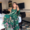 Bottle Green Floral Printed Sharara Set with Dupatta – Festive & Party Wear