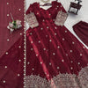 Elegant Embroidered Anarkali Suit Set with Dupatta – 2 Color Options