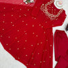 Classic Red Embroidered Anarkali Suit Set with Dupatta